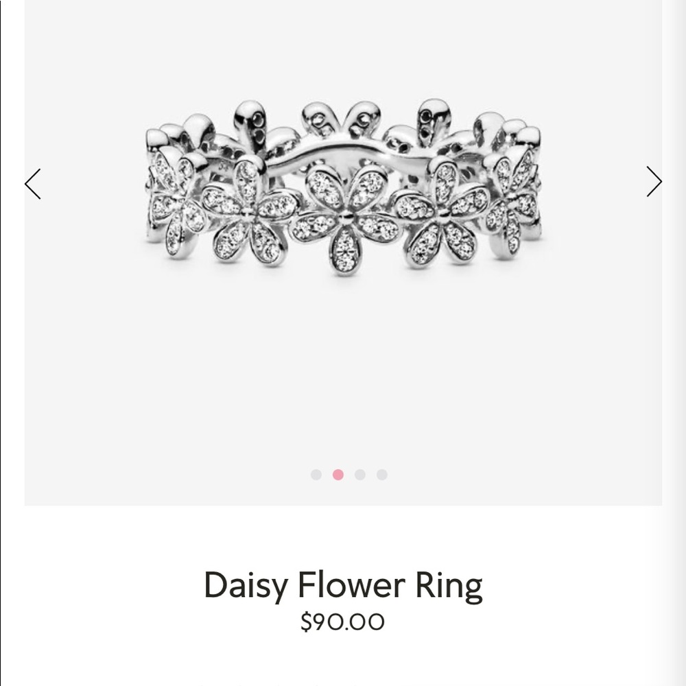 Sterling Silver Pandora Flower Ring